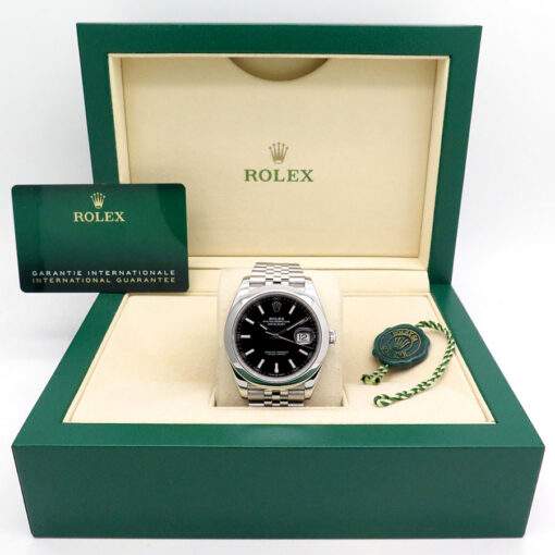Alternative view of Rolex 126300 Datejust 41 with Black Stick Dial on Jubilee