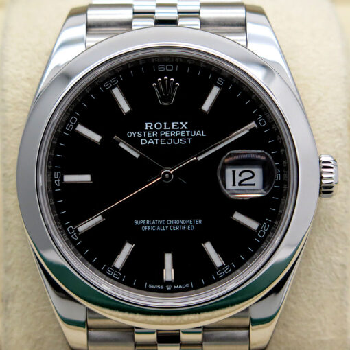 Rolex 126300 Datejust 41 with Black Stick Dial on Jubilee - Image 3