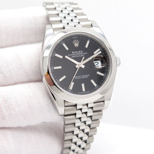 Rolex 126300 Datejust 41 with Black Stick Dial on Jubilee