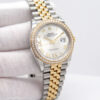 Rolex 126283RBR Datejust 18K/SS with Silver Roman Dial & Diamond Bezel on Jubilee