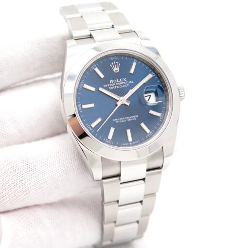 Rolex 126300 Datejust 41 with Blue Stick Dial on Oyster