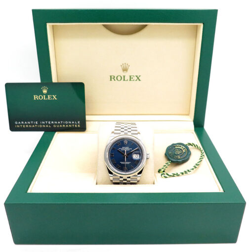 Alternative view of Rolex 126200 Datejust with Blue Roman Dial on Jubilee