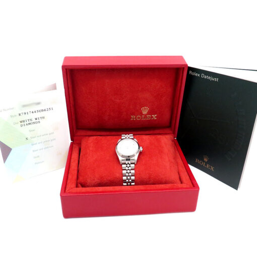 Alternative view of Rolex 79174 Datejust with White Diamond Dial on Jubilee