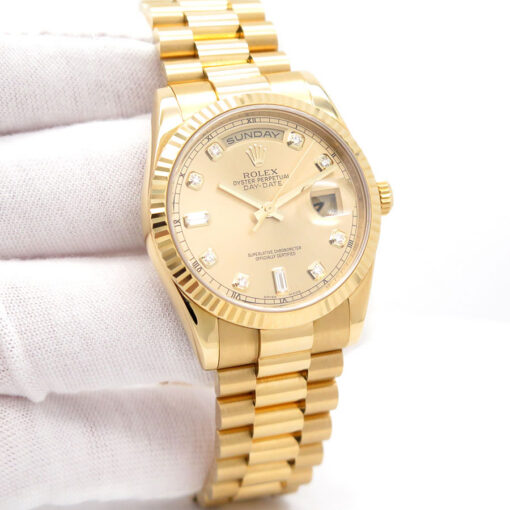 Rolex 118238 Day Date 18K Yellow Gold with Champagne Diamond Dial