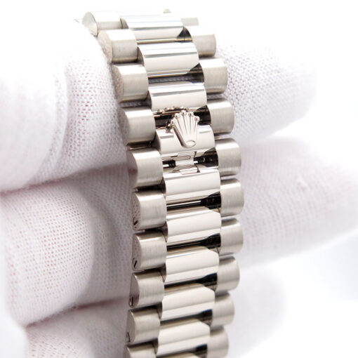 Rolex 228239 Day Date 18K White Gold with Olive Green Roman Dial - Image 7
