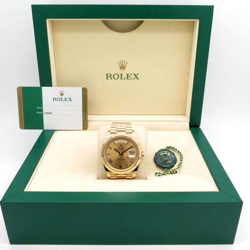 Alternative view of Rolex 228238 Day Date 40 18K Yellow Gold with Champagne Roman Dial