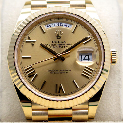 Rolex 228238 Day Date 40 18K Yellow Gold with Champagne Roman Dial - Image 3
