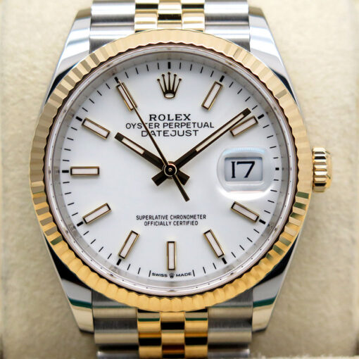 Rolex 126233 Datejust 18K/SS with White Stick Dial on Jubilee - Image 3