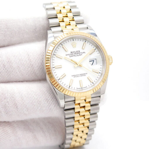 Rolex 126233 Datejust 18K/SS with White Stick Dial on Jubilee