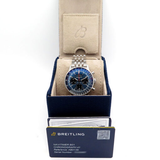 Alternative view of Breitling AB0139 Navitimer B01 with Blue Dial 41mm on Bracelet