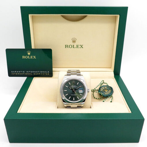 Alternative view of Rolex 126300 Datejust 41 with Mint Green Dial on Oyster