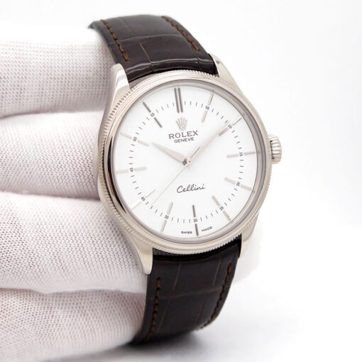 Rolex 50509 Cellini 18K White Gold with White Dial
