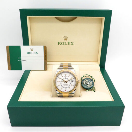 Alternative view of Rolex 326933 Skydweller 18K/SS with White Dial on Oyster