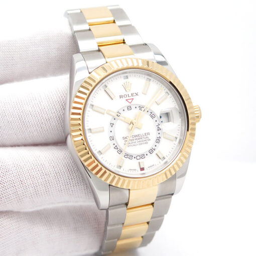 Rolex 326933 Skydweller 18K/SS with White Dial on Oyster