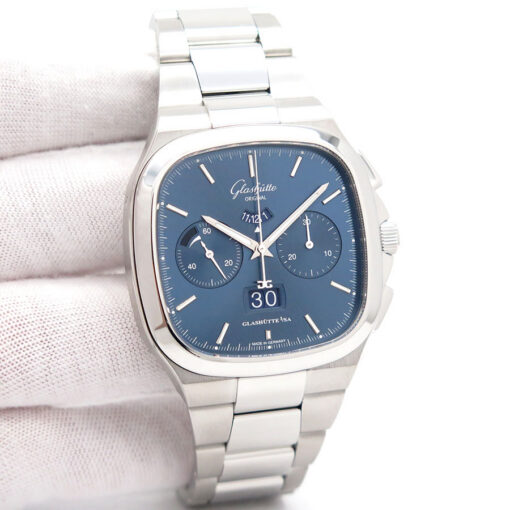 Glashütte Original Seventies Chronograph Panorama Date with Blue Dial