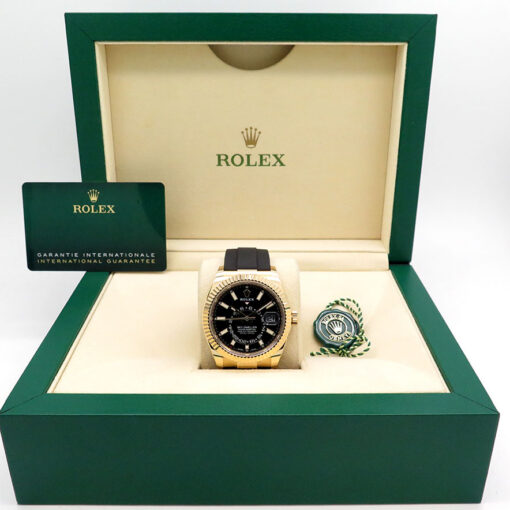 Rolex 326238 Skydweller 18K Yellow Gold with Black Dial on Oysterflex - Image 2