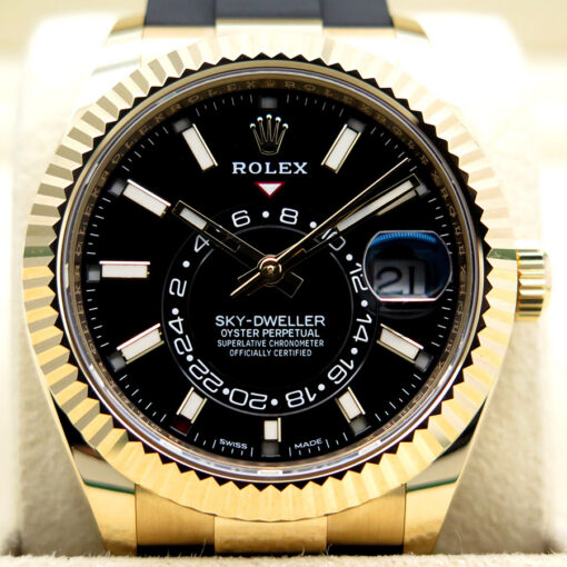 Rolex 326238 Skydweller 18K Yellow Gold with Black Dial on Oysterflex - Image 3