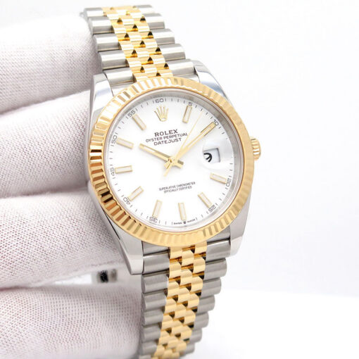 Rolex 126333 Datejust 41 18K/SS with White Stick Dial on Jubilee