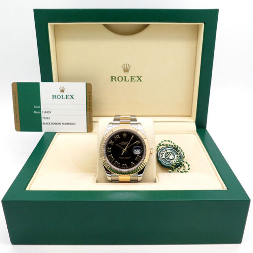 Alternative view of Rolex 116333 Datejust II 18K/SS with Black Roman Dial on Oyster