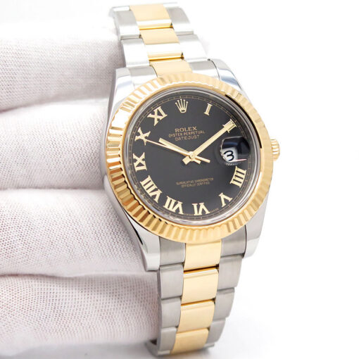 Rolex 116333 Datejust II 18K/SS with Black Roman Dial on Oyster