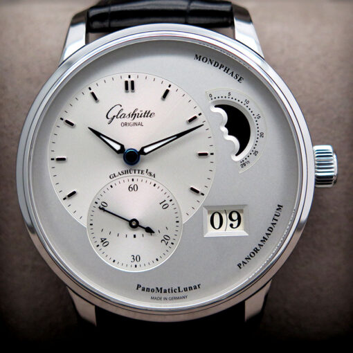 Glashutte PanoMaticLunar with Silver Dial on Leather - Image 3