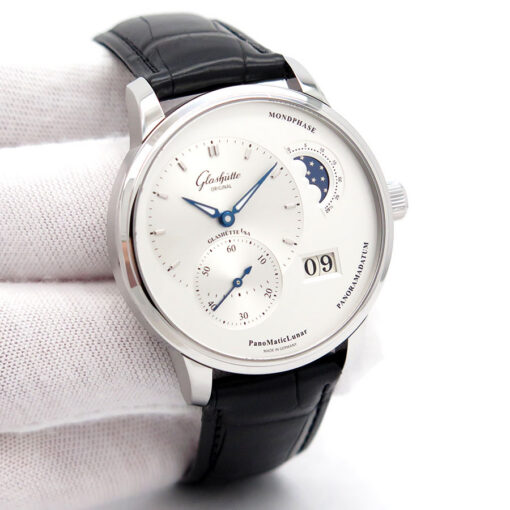 Glashutte PanoMaticLunar with Silver Dial on Leather