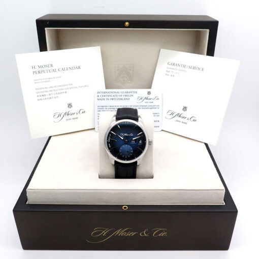 Alternative view of H. Moser & Cie 3808-1201 Pioneer Perpetual Calendar MD Funky Blue Limited Edition