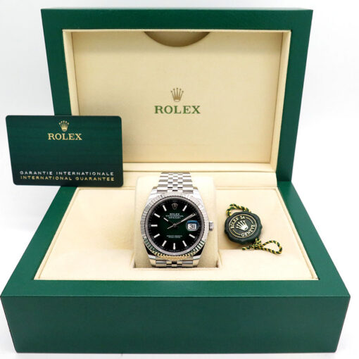Alternative view of Rolex 126334 Datejust 41 with Green Ombre Dial on Jubilee (New Model)