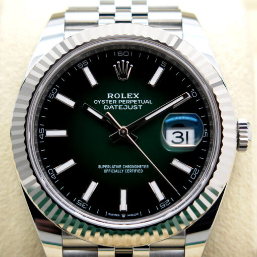 Rolex 126334 Datejust 41 with Green Ombre Dial on Jubilee (New Model) - Image 3
