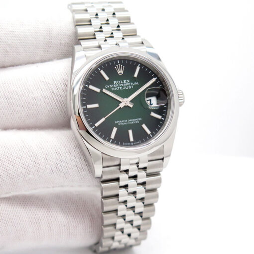 Rolex 126200 Datejust with Green Ombre Dial on Jubilee (New Model)