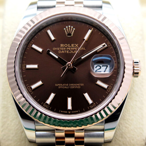 Rolex 126331 Datejust 41 18K/SS with Chocolate Stick Dial on Jubilee - Image 3