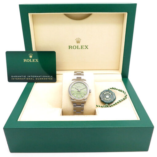 Alternative view of Rolex 277200 Oyster Perpetual 31 with Pistachio Green Dial
