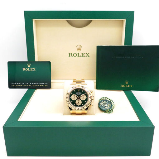 Alternative view of Rolex 126508 Cosmograph Daytona 18K Yellow Gold with Green and Gold Dial