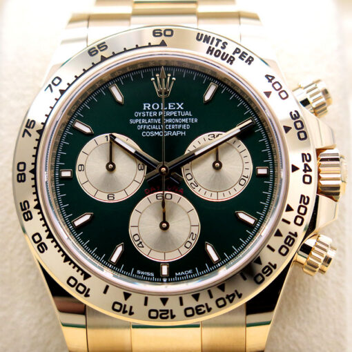 Rolex 126508 Cosmograph Daytona 18K Yellow Gold with Green and Gold Dial - Image 3