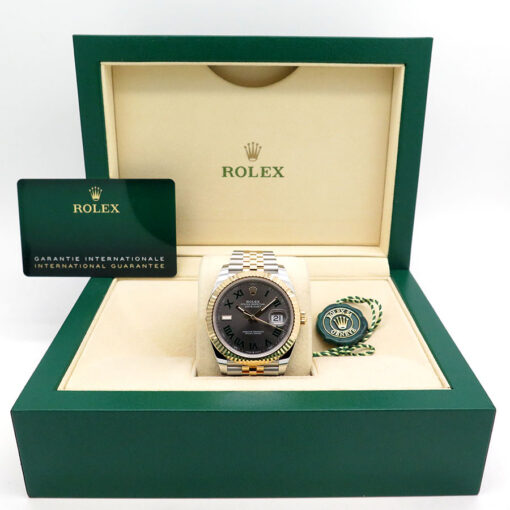 Alternative view of Rolex 126333 Datejust 41 18K/SS with Slate Roman Dial on Jubilee