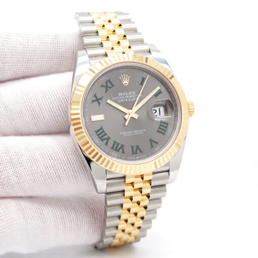 Rolex 126333 Datejust 41 18K/SS with Slate Roman Dial on Jubilee