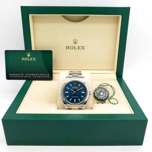 Alternative view of Rolex 116400GV Milgauss with Blue Dial