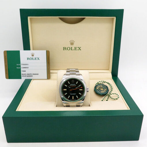 Alternative view of Rolex 116400GV Milgauss with Black Dial