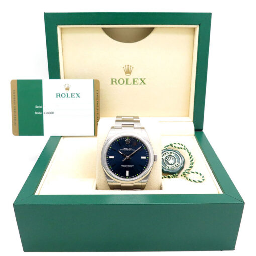 Alternative view of Rolex 114300 Oyster Perpetual with Blue Dial (New Old Stock)
