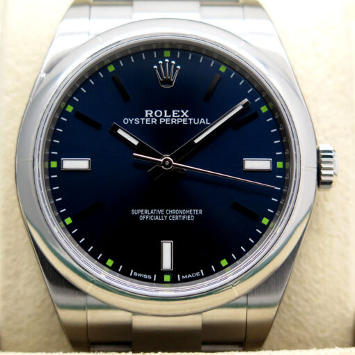 Rolex 114300 Oyster Perpetual with Blue Dial (New Old Stock) - Image 3