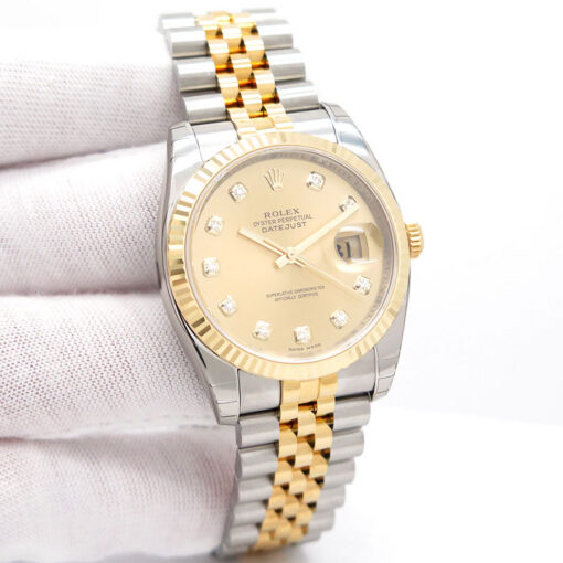 Rolex 116233 Datejust 18K/SS with Champagne Diamond Dial on Jubilee (New Old Stock)