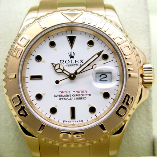 Rolex 16628 Yachtmaster 18K Yellow Gold with White Dial - Image 3