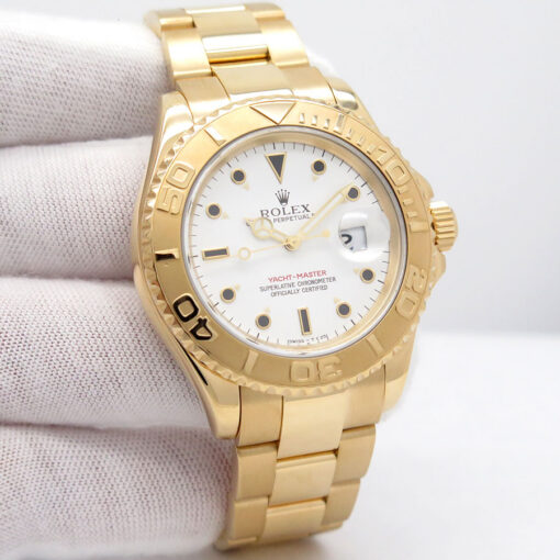 Rolex 16628 Yachtmaster 18K Yellow Gold with White Dial