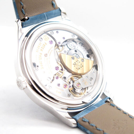 Patek Philippe 7130G World Time 18K White Gold 36mm with Blue Dial and Diamond Bezel - Image 5