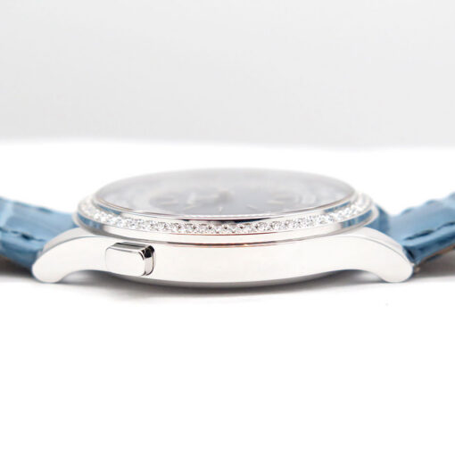 Patek Philippe 7130G World Time 18K White Gold 36mm with Blue Dial and Diamond Bezel - Image 7