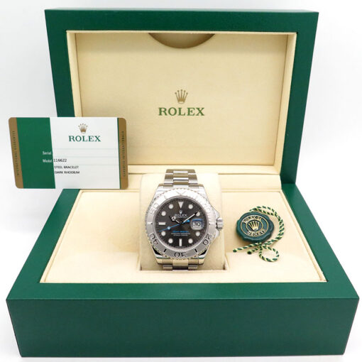 Alternative view of Rolex 116622 Yachtmaster with Dark Rhodium Dial