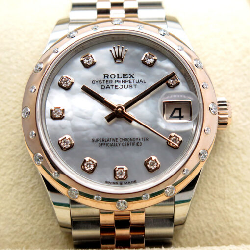 Rolex 278341RBR Datejust 18K/SS with Mother of Pearl Diamond Dial & Domed Diamond Bezel on Jubilee - Image 3