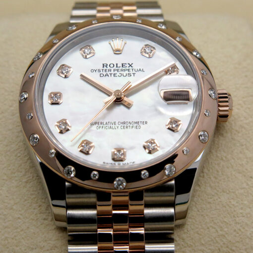 Rolex 278341RBR Datejust 18K/SS with Mother of Pearl Diamond Dial & Domed Diamond Bezel on Jubilee - Image 4