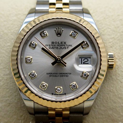 Rolex 279173 Datejust 18K/SS with Silver Diamond Dial on Jubilee - Image 3