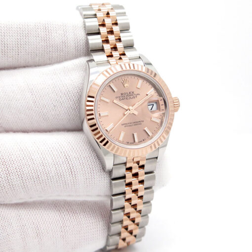 Rolex 279171 Datejust 18K/SS with Rose Stick Dial on Jubilee